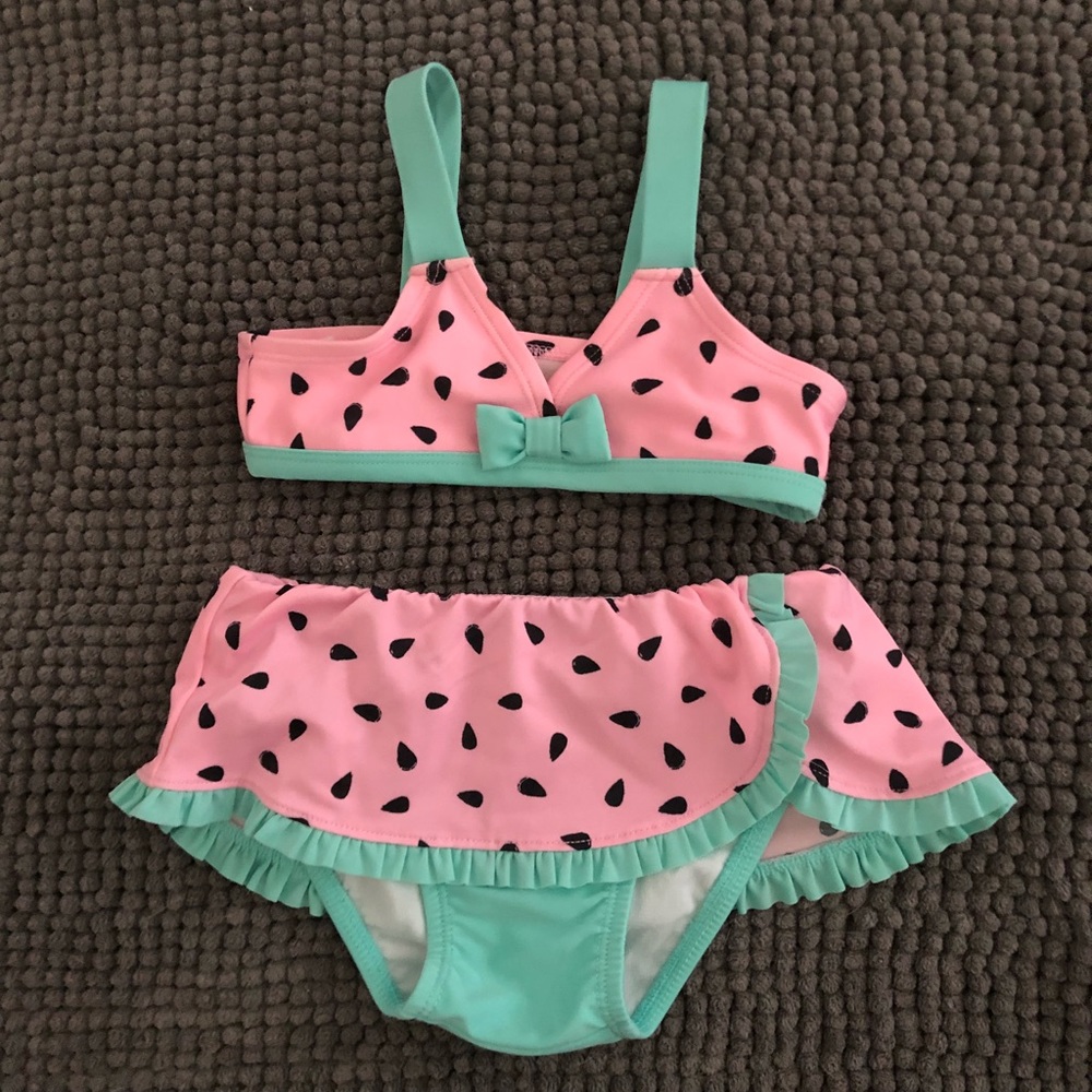 Toddler girl watermelon swim suit